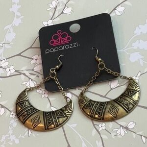 ❄️ Paparazzi | Gold Tribal Statement Earrings Egyptian